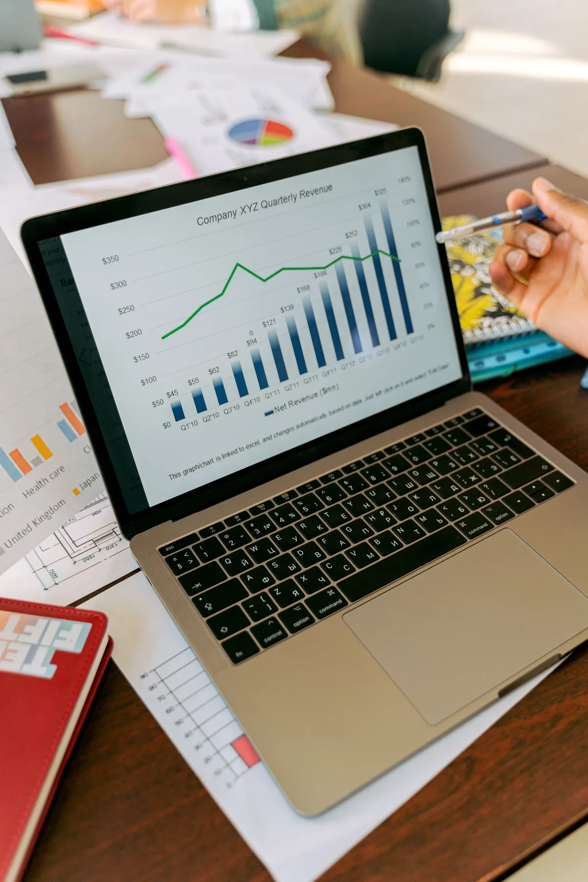 Análisis de datos y gráficas en un ordenador portátil